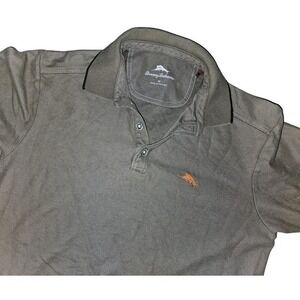 TOMMY BAHAMA Men's Sz Med Green Marlin Logo S/S Polo Shirt Cotton Polyester